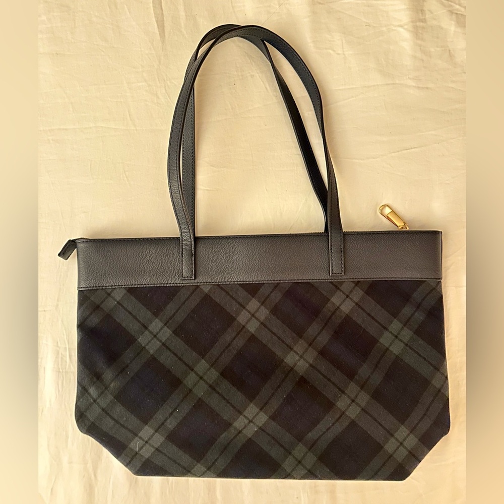 Talbots Black Watch Plaid Tote
